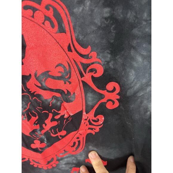 Twilight Cullen Coven Tie Dye T-shirt Movie Medium Gray Red Cotton Vampire Crest - Picture 5 of 6